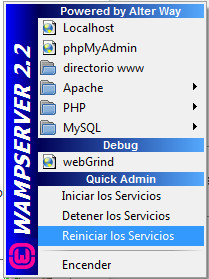 Reiniciar WampServer